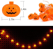 Carica l&#39;immagine nel visualizzatore di Gallery, Zucca di Luci Stringa Halloween 3Meters 20 LED Lanterna Zucca Stringa per Feste Halloween Luci Perfette per Halloween