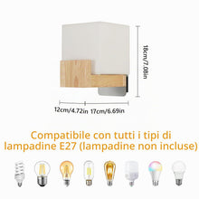 Carica l'immagine nel visualizzatore di Gallery, Osairous Applique da Parete per Interni E27, Lampada da Parete Creativa, Lampada da Parete per Interni in Legno Adatta p