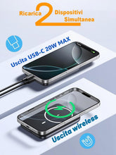 Carica l'immagine nel visualizzatore di Gallery, Power Bank Magnetico 10000mAh, Wireless Caricatore 20W Ricarica Rapida Powerbank, Caricabatterie Portatile per Magsafe, 