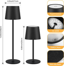 Carica l'immagine nel visualizzatore di Gallery, SQUADO - Lampada da Tavolo LED Senza Fili Touch, Ricaricabile USB, Dimmerabile con Memoria, 3 Temperature Colore, Nero