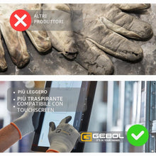 Carica l'immagine nel visualizzatore di Gallery, Gebol Multi Flex Touch, 1 paio di guanti da lavoro per uomo e donna con funzione touch screen e gommini in nitrile per u