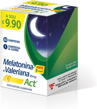 Carica l'immagine nel visualizzatore di Gallery, Melatonina Act + Forte 5 Complex, Integratore Alimentare, 60 Compresse