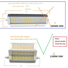 Carica l'immagine nel visualizzatore di Gallery, QLEE Lampadina LED R7S 50W Luce calda Dimmerabile 3000k Doppio attacco J118 Tipo J 118 mm 118mm Proiettore a LED 5000LM 