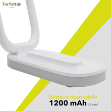 Carica l'immagine nel visualizzatore di Gallery, Lampada da Scrivania LED Touch Pieghevole e Ricaricabile – Lampada da Tavolo in ABS con 3 Intensità di Luce, Batteria 12