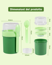 Carica l'immagine nel visualizzatore di Gallery, Muesli Cup da Asporto, 450 ml + 250 ml, Porta Yogurt, Coppetta per Cereali da Asporto a Tenuta Stagna con Cucchiaio e Co