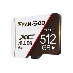 FranGoo Scheda di memoria Micro SD da 512 GB, scheda SD, fotocamera 4K Pro, video UHD per GoPro, smartphone, action camera, scheda di memoria MicroSDXC UHS-I U3 A1 V30