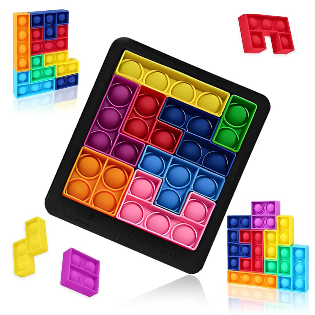 Pop It Giochi Antistress, Bambini Gioco Sensoriale, IQ Puzzle, Poppit Giocattolo Educativo, Bubble Fidget It Toy, Antistress Giochi Rompicapo Giocattoli Fidget Toys per Bambini e Adulti