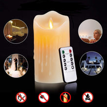 Carica l'immagine nel visualizzatore di Gallery, Fiamme Danzanti LED, Candele con Telecomando a 10 Tasti, Funzione Timer 24 Ore - 10cm Ivory