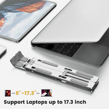 Carica l'immagine nel visualizzatore di Gallery, AiTodos® Supporto pc Portatile, Lega di Alluminio, Leggero, Antiscivolo, Portatile Pieghevole, Supporto per Laptop - Ventilazione e Dissipazione del Calore, Regolazione a 6 Marce - Laptop Stand