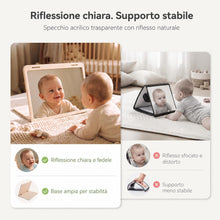 Carica l'immagine nel visualizzatore di Gallery, WOODEN TEETHER Giocattolo per bambini Montessori - specchio in legno per neonati 0-12 mesi regalo Neonato