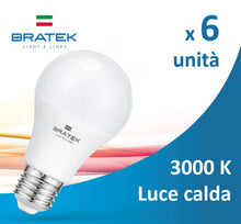 Carica l'immagine nel visualizzatore di Gallery, Bratek 6 Lampadine Led E27 Luce Calda 3000k 15w 1521 Lumen