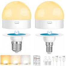 Carica l'immagine nel visualizzatore di Gallery, Lampadina Ricaricabile con Telecomando, Lampadina LED E14/E27 Dimmerabile, con Funzione Timer, 3 Temperature di Colore, 