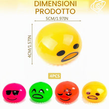 Carica l'immagine nel visualizzatore di Gallery, Set di 4 Palline Antistress a Forma di Tuorlo d'Uovo