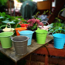 Carica l'immagine nel visualizzatore di Gallery, KAHEIGN 12 Pezzi Mini Vasi da Fiori Sospesi in Metallo, 6CM Vasi per Piante Secchio di Fiori Sospeso con Manico Staccabi