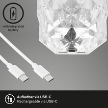 Carica l'immagine nel visualizzatore di Gallery, BRILONER - Lampada da comodino a batteria, lampada LED RGB con telecomando, lampada da tavolo in cristallo touch, lampad