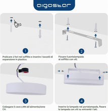 Carica l'immagine nel visualizzatore di Gallery, Aigostar Plafoniera LED Soffitto Moderna,24W Equivalente a 162W,Ø28.5cm,2700LM alta luminosità,Lampada da Soffitto LED 4