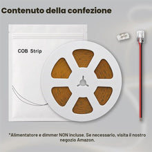 Carica l'immagine nel visualizzatore di Gallery, illuburg 24V Striscia LED COB Bianco Caldo 2700K 10m 400LED/m CRI90+ Dimmerabile Autoadesiva Banda Barra Strip Luminosa