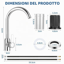Carica l'immagine nel visualizzatore di Gallery, flintronic Rubinetto Lavello Cucina, Miscelatore Cucina Girevole 360°, Miscelatore Monocomando per Acqua Fredda e Calda