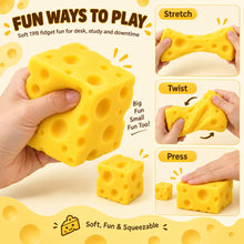 Carica l'immagine nel visualizzatore di Gallery, Squishy Formaggio 2 Pezzi, Giocattolo Antistress da Spremere, Cheese Squishy per Adulti, Gioco Sensoriale Tattile Fidget
