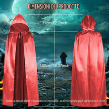 Carica l'immagine nel visualizzatore di Gallery, Aomig Mantello Cappuccio, Mantello Halloween con Cappuccio Lungo Capo Costume, Costume Mantello Medievale Mantello da Va