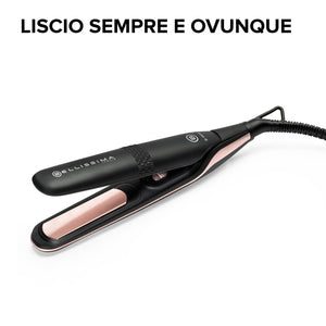 Bellissima Imetec B-Mini, Piastra per capelli da Borsa e Viaggio, per Capelli corti e frange, Compatta, Leggera, Rivestimento in Ceramica, Temperatura 200°C, Multivoltaggio Automatico, Beauty Bag