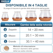 Carica l'immagine nel visualizzatore di Gallery, Gommini per Sedie Rotondi 16 pezzi Con feltrini aggiornato ispessito