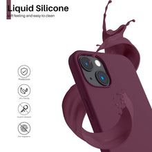 Carica l'immagine nel visualizzatore di Gallery, ORNARTO Cover per iPhone 13 Silicone,Antiurto,Vino Rosso
