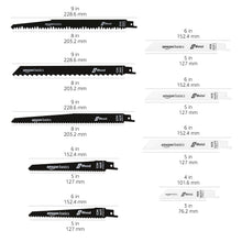 Carica l'immagine nel visualizzatore di Gallery, Amazon Basics Set di lame per sega a gattuccio, con tasca organizer, 32 unità, Bianco e Nero