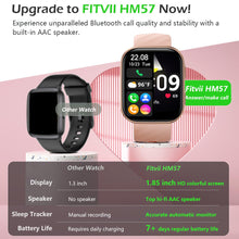 Carica l'immagine nel visualizzatore di Gallery, FITVII Health &amp; Fitness Tracker (risponde alle chiamate), Orologio Intelligente con Monitoraggio 24/7 Della Frequenza Ca