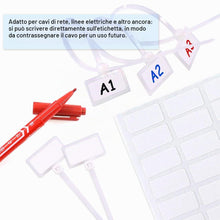 Carica l'immagine nel visualizzatore di Gallery, Glarks 200 Fascette Fermacavi in Nylon Autobloccanti da 15,2 cm, Etichette per Scrivere Con 3 Pennarelli e 288 Etichette