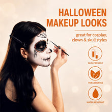 Carica l'immagine nel visualizzatore di Gallery, Trucchi Clown Halloween MakeUp,3 colori Impermeabile Trucco Bianco per Viso,Body painting colori,Lavabile Body Painting 