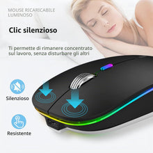 Carica l'immagine nel visualizzatore di Gallery, Uiosmuph G12 Mouse Wireless, LED Silenzioso Mouse Senza Fili, Nero Opaco