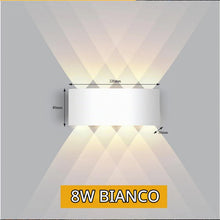 Carica l'immagine nel visualizzatore di Gallery, Voltix Applique da Parete LED per Interni ed Esterni, 8W Luce Fredda 6000K, Lampada da Muro Impermeabile, Design Moderno