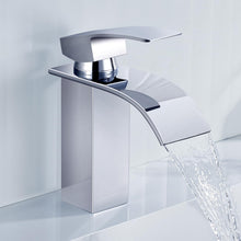 Carica l'immagine nel visualizzatore di Gallery, ANYCEE Rubinetto Bagno Lavabo a Cascata, Miscelatore Lavabo Bagno con Altezza Bocca 8,5cm, Miscelatore Lavabo a Cascata con Acqua Calda e Fredda