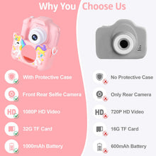 Carica l'immagine nel visualizzatore di Gallery, BNEHHOV Macchina Fotografica Bambini 2.0 Pollici Schermo Ricaricabile Fotocamera 1080P Digitale per Bambina Videocamera per Ragazze Ragazzi Regalo di Natale &amp; Compleanno Scheda 32GB (A)