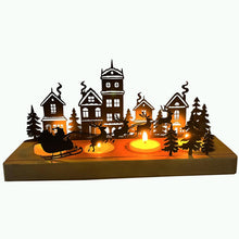 Carica l'immagine nel visualizzatore di Gallery, Portacandele per Corona Avvento, Porta Candela Natalizio Candele Decorative, Portacandela Natalizio in Metallo con Supporti in Legno, Centrotavola Natalizio Avvento candele, Centro Tavola Moderno