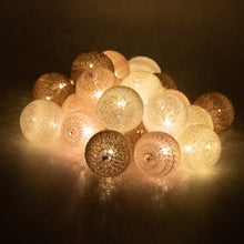 Carica l'immagine nel visualizzatore di Gallery, TRONJE Ghirlanda Luminosa con 20 LED Sfere di Cotone Ø6 cm - 3,8 m Fata Luci a Batteria - Catene a Palline Luminose con 
