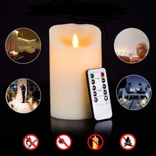 Carica l'immagine nel visualizzatore di Gallery, Candele LED, Flickering Flameless LED Candele, Candele a Batteria, con Telecomando a 10 Tasti, Fiamma Danzante, Funzione