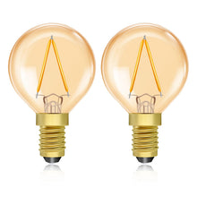 Carica l'immagine nel visualizzatore di Gallery, Luxvista Lampadina LED E14 1,5W Luce Calda 2200K, Stile Vintage Ambra, Equivalente a 20W, Forma Piccola G40 per Lampadar