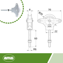 Carica l'immagine nel visualizzatore di Gallery, Amig - Puleggia Stendibiancheria 60 mm | Compatibile con Binari Cassetti Scorrevoli | Accessorio per Serranda | Plastica