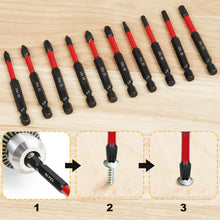 Carica l'immagine nel visualizzatore di Gallery, Flintronic 10 Pezzi Inserti per Avvitatore, Punte per Cacciavite Magnetico PZ/PH, Cacciavite Magnetiche Impulsi 1/4'', T