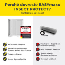 Carica l'immagine nel visualizzatore di Gallery, EASYmaxx Zanzariera per finestre con Magic Click | Tagliata individualmente su misura per tutte le finestre fino a 150 x