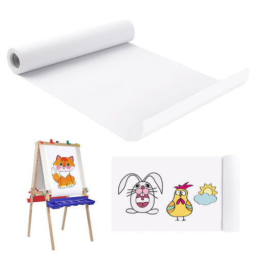 Rotolo Carta Disegno Bianco, Rotolo di Carta Artistica, Rotolo di Carta da Cavalletto Artistico, per Bambini Artisti, Schizzi, Pittura, Progetto di Artigianato (30 cm x 15m)