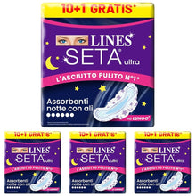 Carica l'immagine nel visualizzatore di Gallery, Lines Seta Ultra Notte, 11 Pezzi (Confezione da 4)