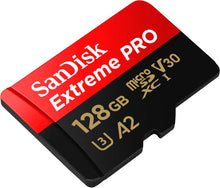 Carica l'immagine nel visualizzatore di Gallery, SanDisk 128GB Extreme PRO scheda microSDXC + adattatore SD + RescuePro Deluxe, fino a 200 MB/s, con prestazioni app A2 UHS-I Class 10 U3 V30