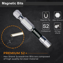 Carica l'immagine nel visualizzatore di Gallery, Set di 13 inserti esagonali a impatto H1.5-H10, set di inserti magnetici a brugola da 50 mm di lunghezza, inserti S2 con