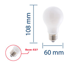 Carica l'immagine nel visualizzatore di Gallery, Velamp lampadina LED a filamento diffusore Opal - Forma a Goccia (A60) - Attacco a vite grande (E27) - Potenza 12W Equiv