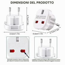Carica l'immagine nel visualizzatore di Gallery, TECHZOCO Adattatore da spina UK a Europeo, adattatore da spina UK a spina europea, adattatore da viaggio UK, adattatore 