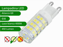 Carica l'immagine nel visualizzatore di Gallery, JANDEI - Confezione da 5 lampadine LED G9, potenza 4,8 W, 720 lumen, 220 V CA, (equivalenti a 30W alogene), luce bianca 