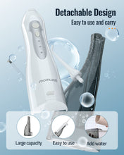 Carica l&#39;immagine nel visualizzatore di Gallery, Flosser D&#39;Acqua Per Denti, Irrigatore Orale Portatile Flosser Dentale Per Acqua Ipx7 Impermeabile 300 Ml 3 Modalità 4 Punte Jet Pulizia Profonda, Ricaricabile Usb Per Viaggi Con Approvazione FDA